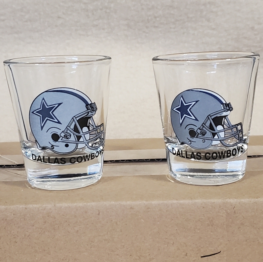 Dallas Cowboys Set of 2 Vintage Helmet Logo Shot Glasses